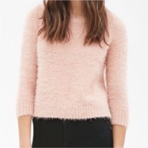 🌾 F21 Faux Mohair pink sweater